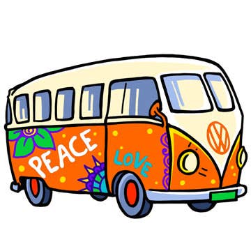 Vw Peace Van Woven Patch