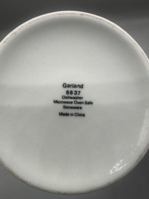 Garland 8837 White Embossed Stoneware-pattern Sango Teapot