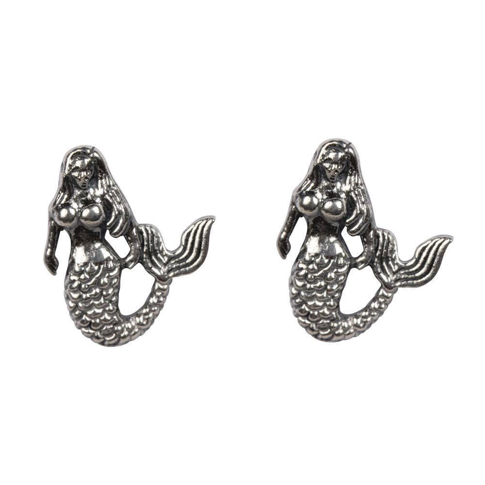 Sterling Silver Mermaid Stud