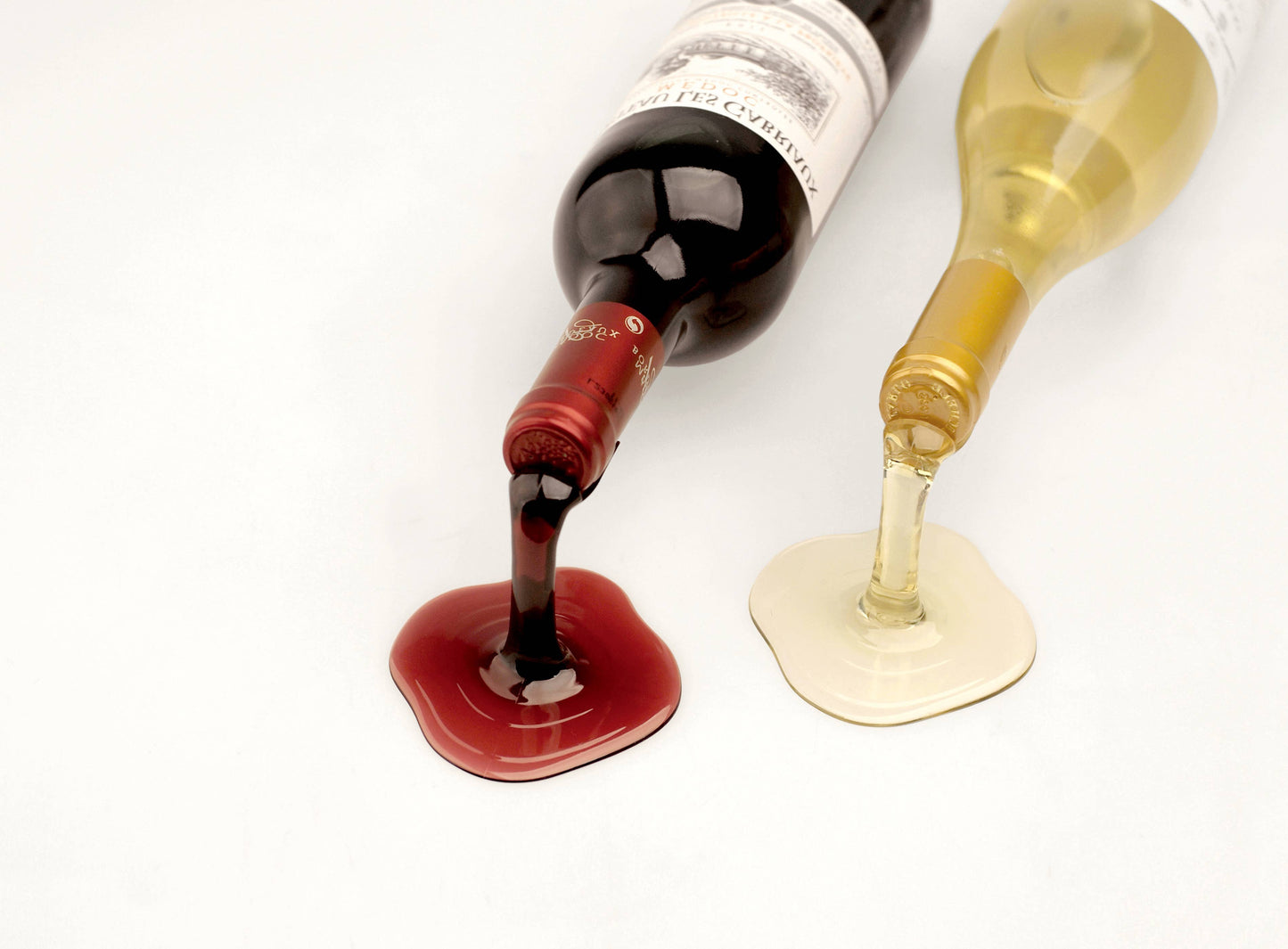 Spilled Wine Bottle Holder - Red & White (Set of 2)