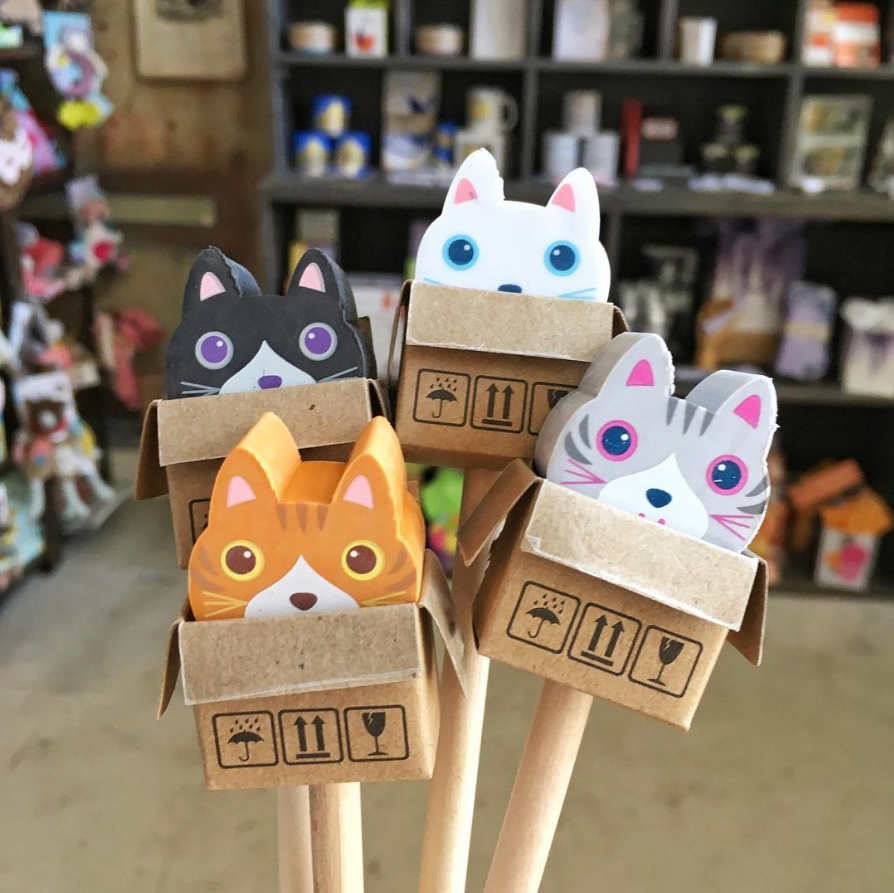 Cat In The Box Eraser & Pencil Duo
