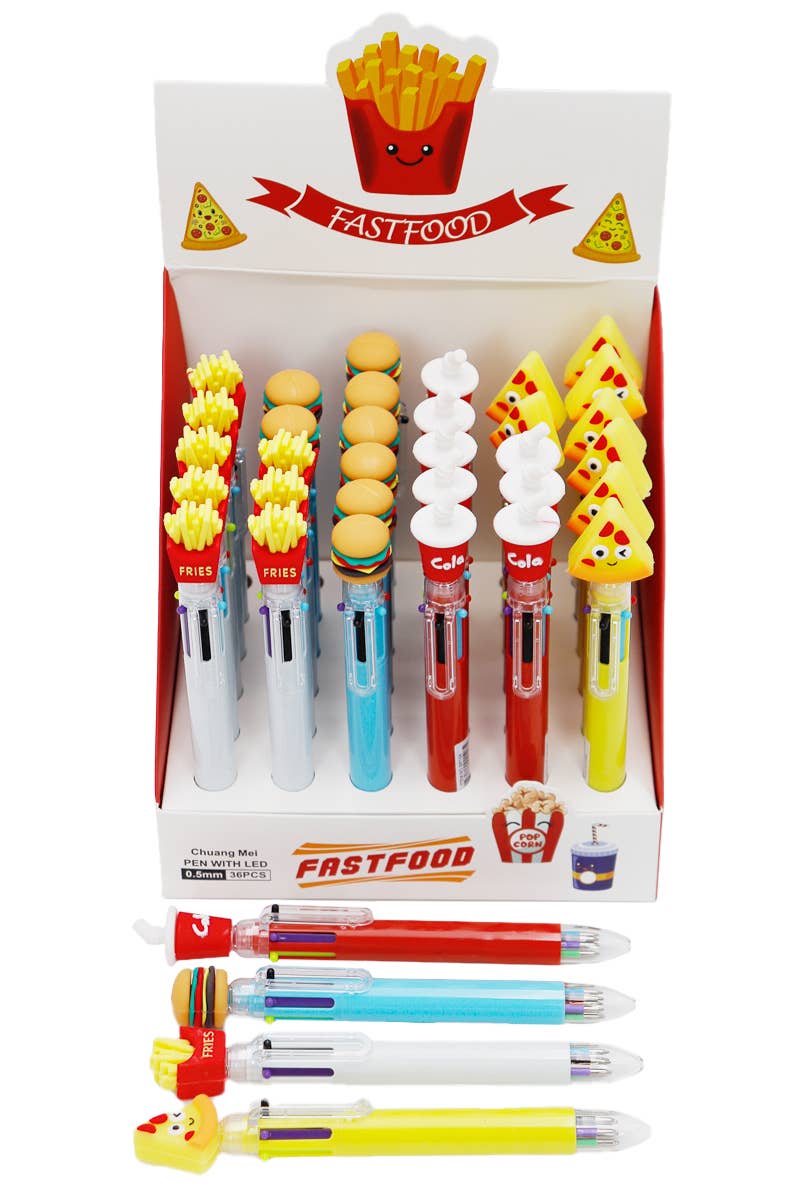 Fast Food 6-in-1 Multicolor Ballpoint Pen Collection