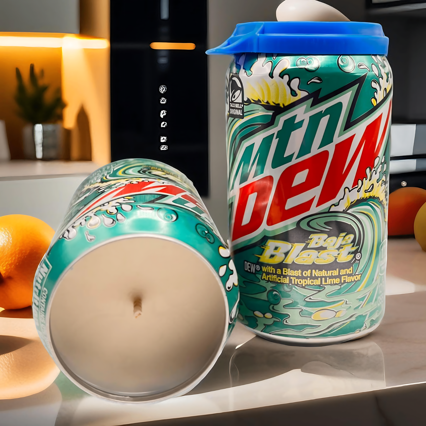 Baja Blast Mountain Dew Can Candle