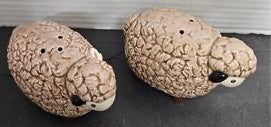 2 Vintage OTAGARI Rare 4" Japan Sheep Ceramic Salt & Pepper Shakers