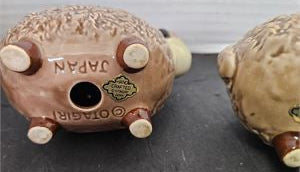 2 Vintage OTAGARI Rare 4" Japan Sheep Ceramic Salt & Pepper Shakers