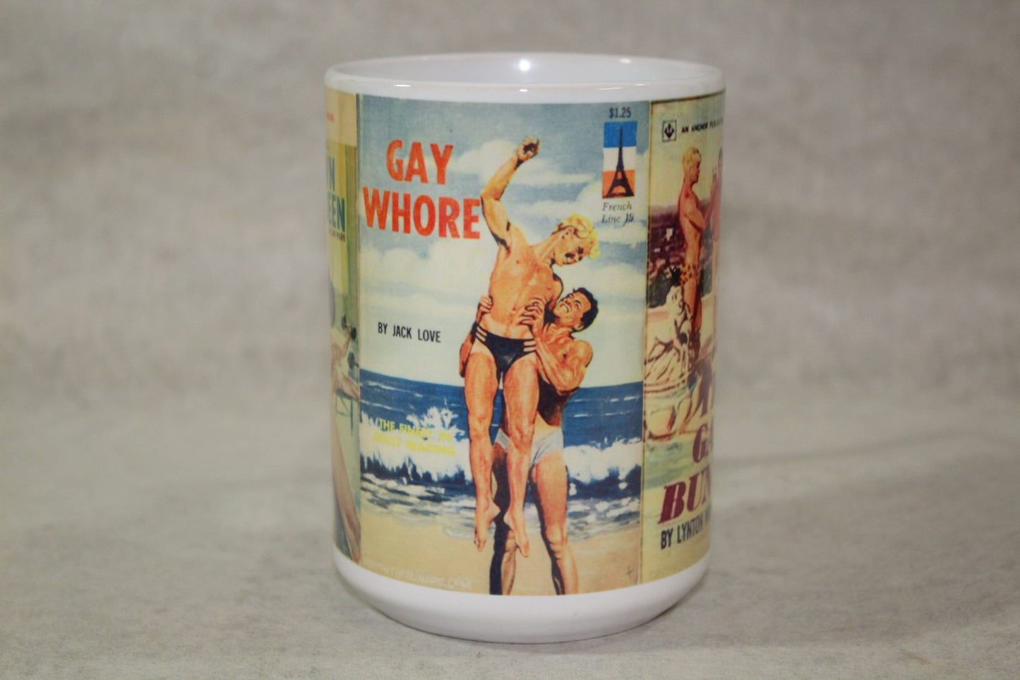 Retro Gay Pulp Fiction //15oz Ceramic Coffee Mug