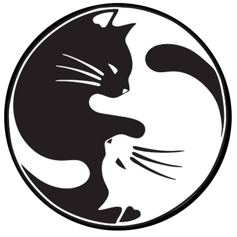 Yin Yang Cat Woven Patch