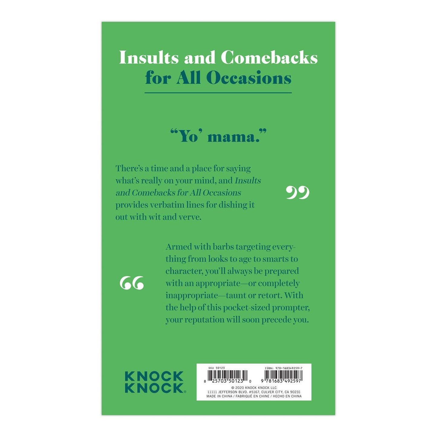 Insults & Comebacks Lines for All Occasions: Paperback