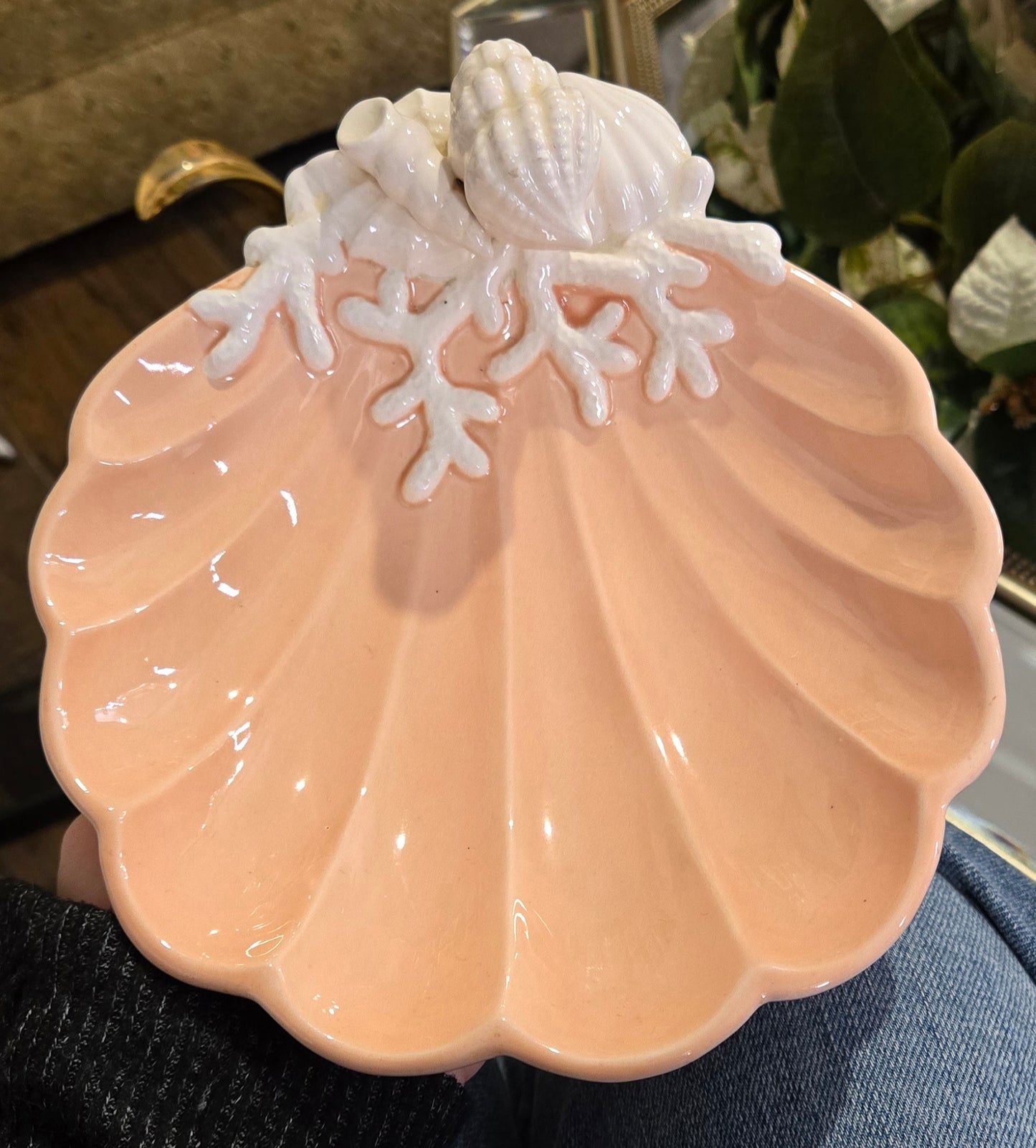 Fitz & Floyd Vintage Sea Shell Trinket Dish