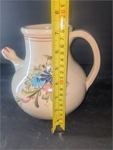 Vintage Hand Painted Pottery Pitcher
