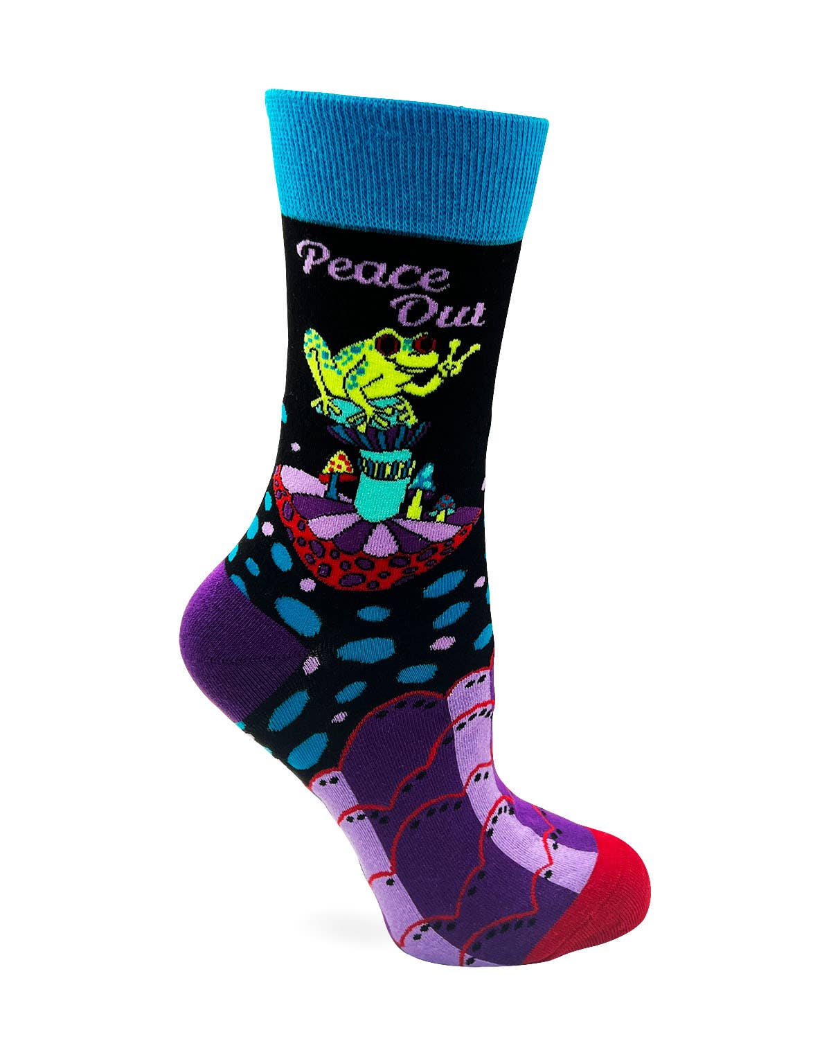 Peace Out Frog Women's Novelty Crew Socks