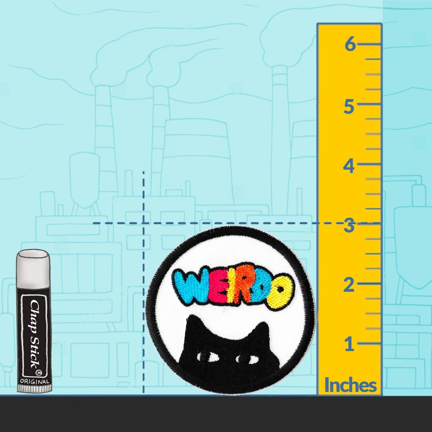 Weirdo Iron On Patch | Colorful Weirdo with Cat Iron-On Embr