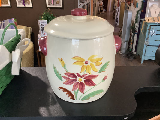 Antique Stoneware Cookie Jar Crock
