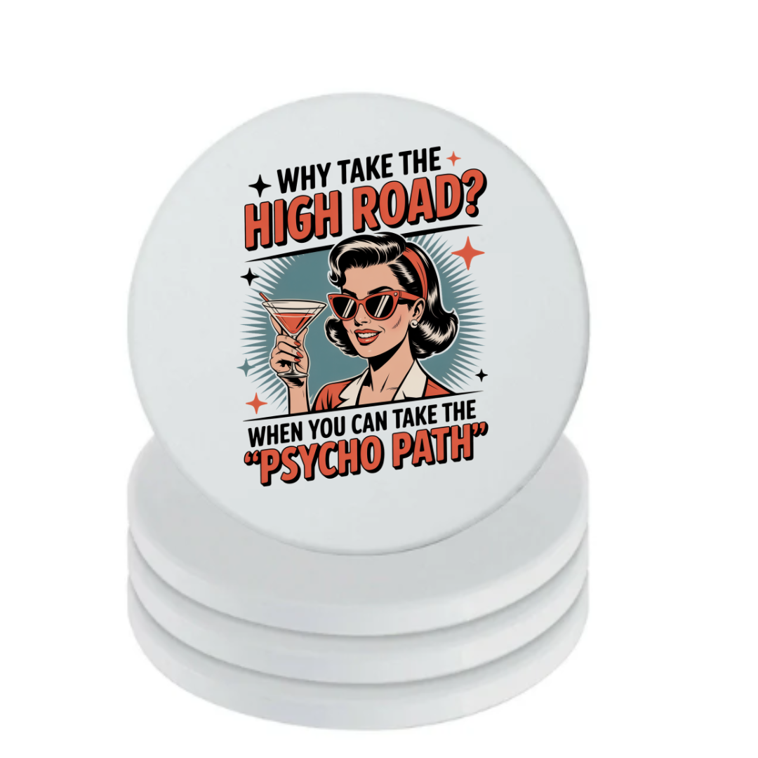 Sassy Fun Full Color Printed Coasters - Glossy Ceramic