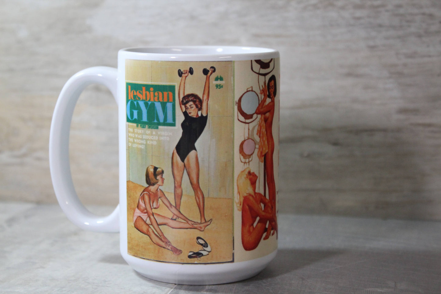 Pulp Fiction Lesbian Erotica Book covers /15 Oz. Ceramic Mug