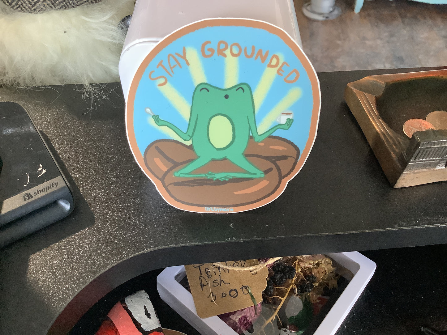 Stay grounded sticker