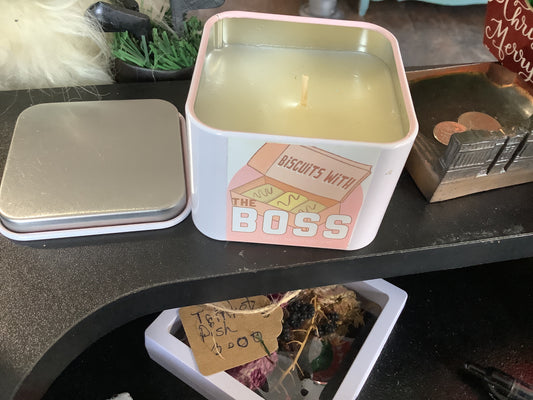 Biscuits with the Boss Candle