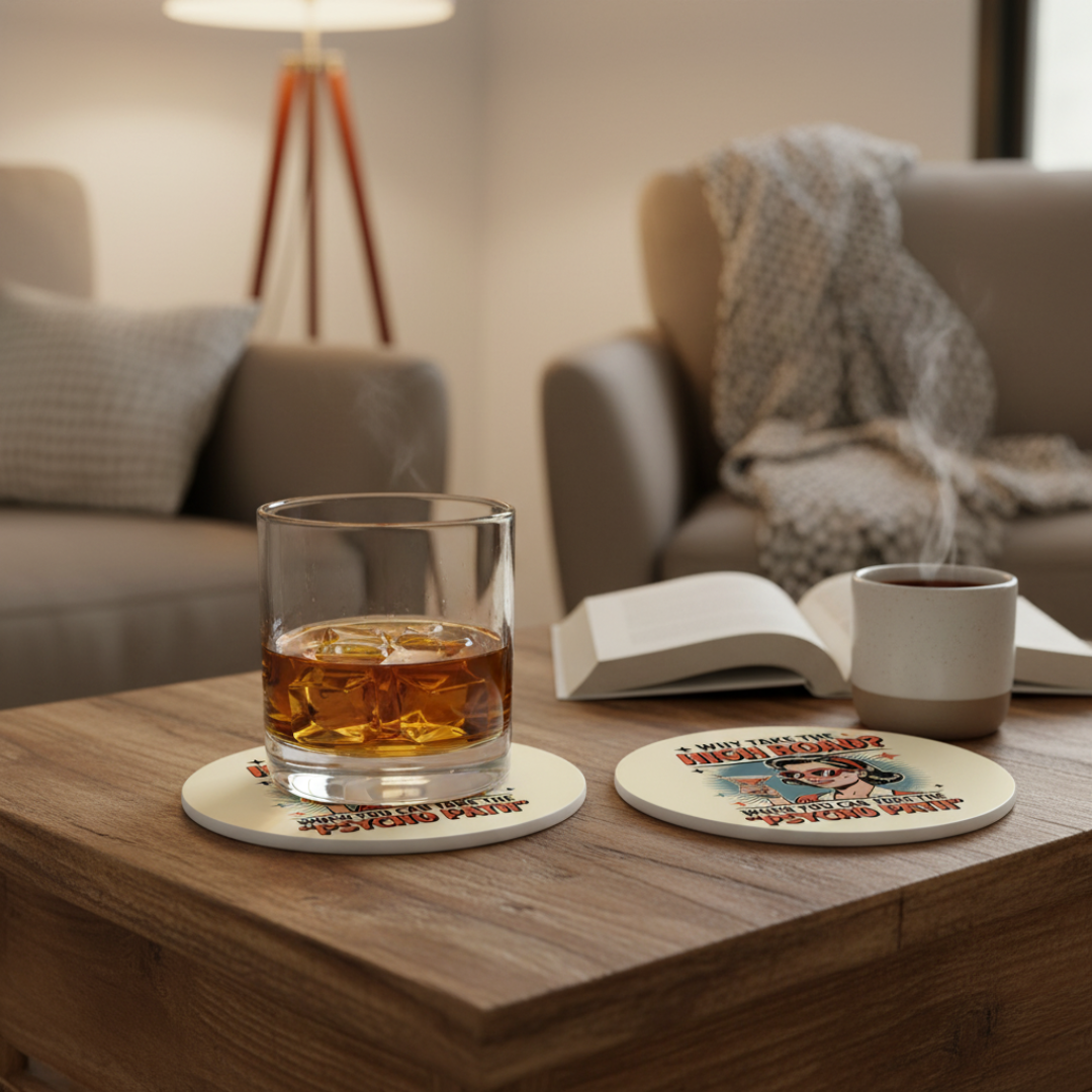 Sassy Fun Full Color Printed Coasters - Glossy Ceramic