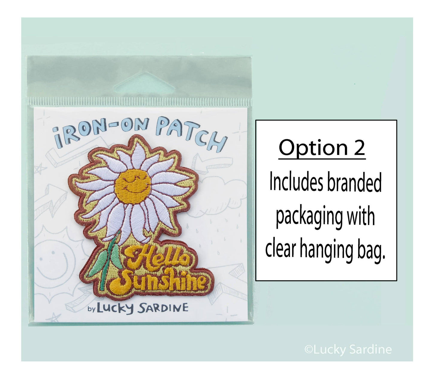 Hello Sunshine, Daisy Flower Embroidered Patch