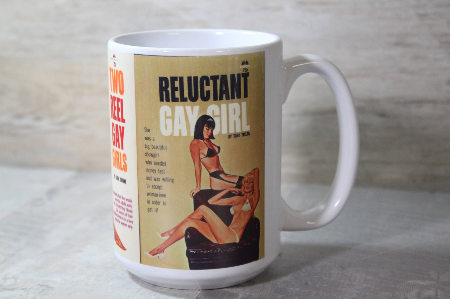 Pulp Fiction Lesbian Erotica Book covers /15 Oz. Ceramic Mug
