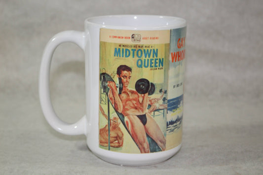 Retro Gay Pulp Fiction //15oz Ceramic Coffee Mug