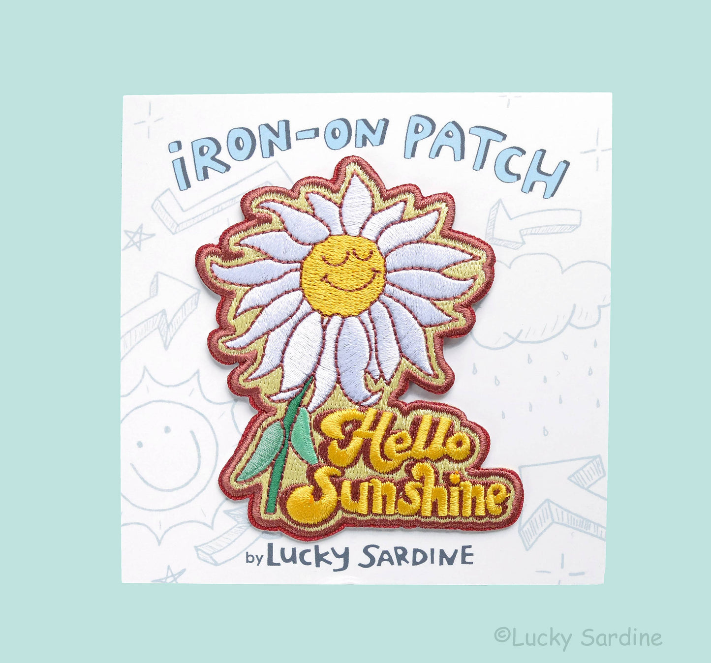 Hello Sunshine, Daisy Flower Embroidered Patch