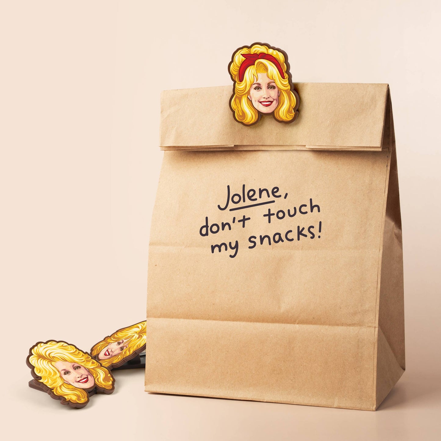 Dolly Parton Bag Clips, Set of 4, Iconic Hairstyle Designs