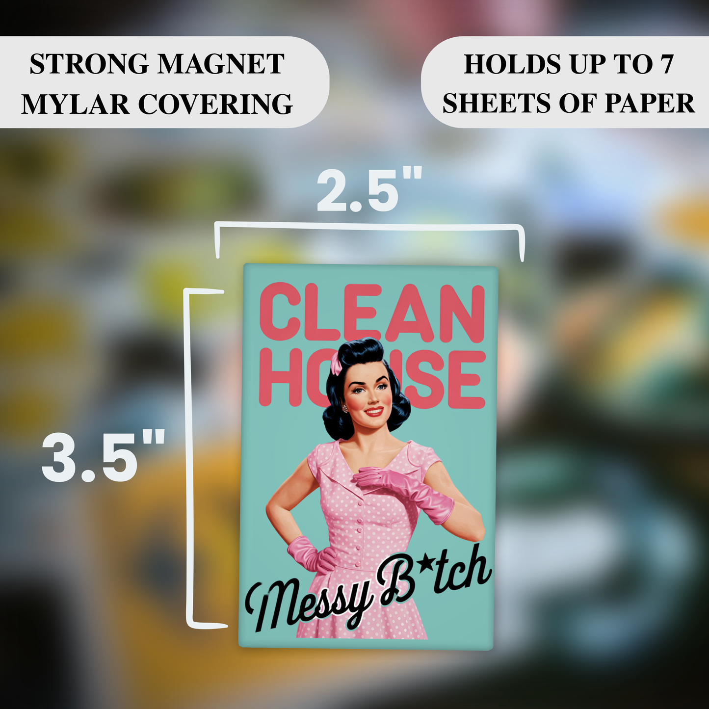 Clean House, Messy B*tch – Sarcastic Retro Magnet