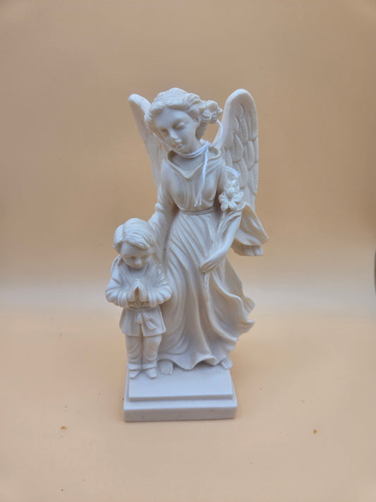 Boy with agel watching over him