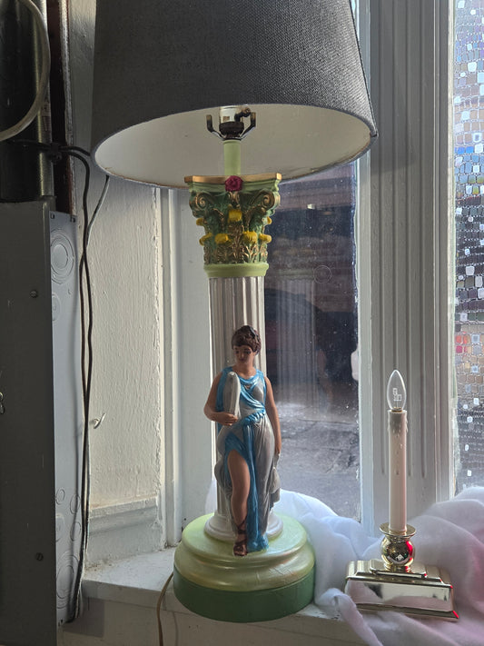Greek statue Painted Lamp