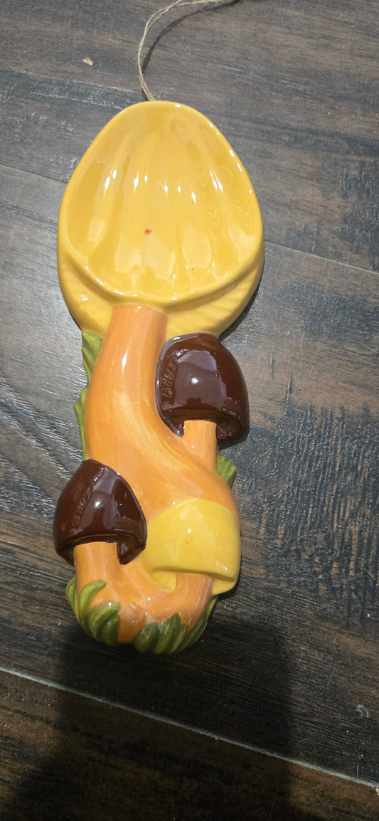 Vintage 70's Arnel's Ceramic Mushroom Spoon Rest