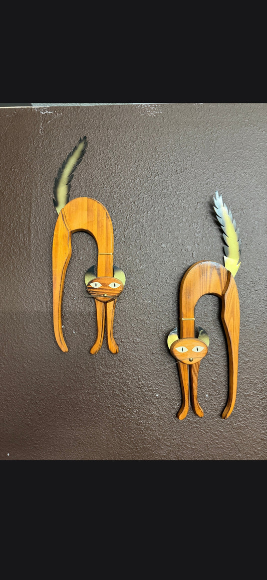 1960's MCM SiamesecTeak Wall Plaques (SET)